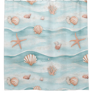 Aqua Coastal Seashells & Sparkle Starfish (4)