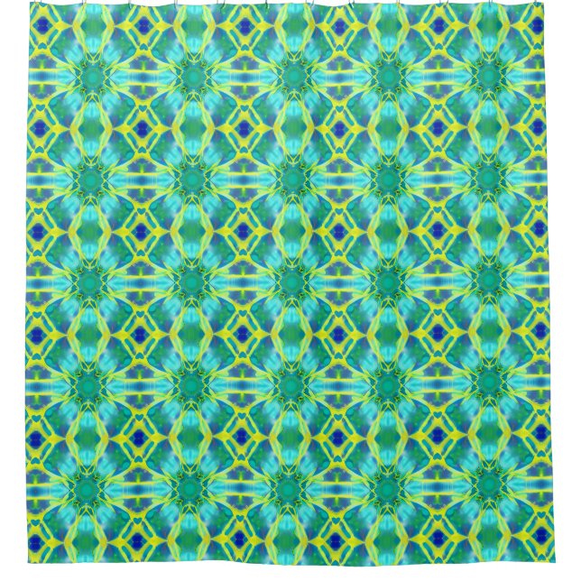 Aqua, Cobalt Blue and Yellow Tie Dye Pattern (Front)