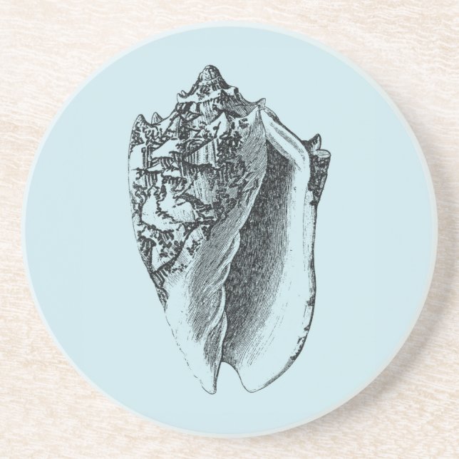 Aqua Conch Shell Coaster (Front)