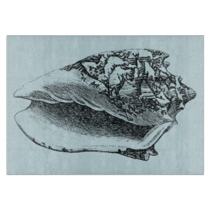 Aqua Conch Shell Cutting Board