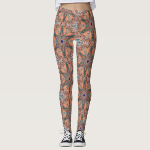 Aqua coral kaleidoscope01 leggings