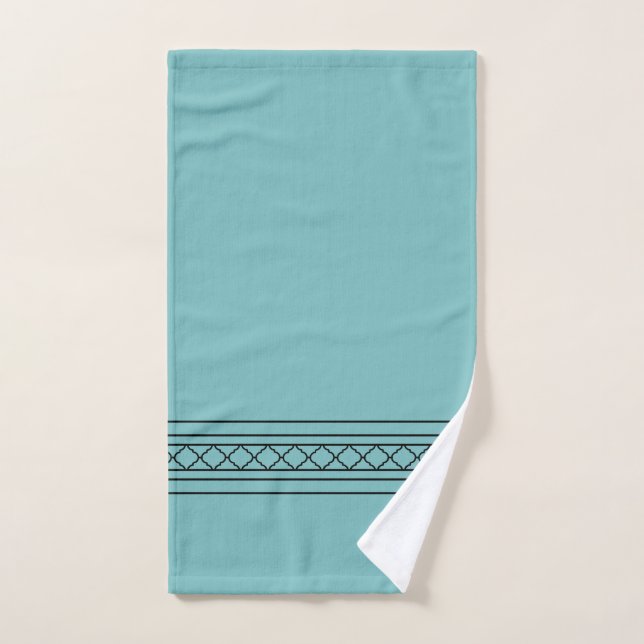 Aqua Country Chic Bath Decor Hand Towel (Hand Towel)