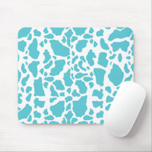 Aqua Cow Spots Animal Print Pattern Mouse Pad