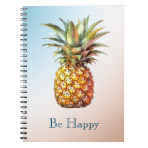 Aqua Cream Happy Tropical Pineapple Notebook