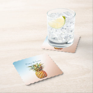 Aqua Cream Happy Tropical Pineapple Paper Coaster
