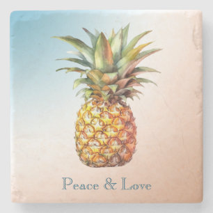 Aqua Cream Happy Tropical Pineapple Stone Coaster