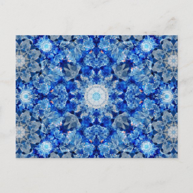 Aqua Crystal Mandala Postcard (Front)