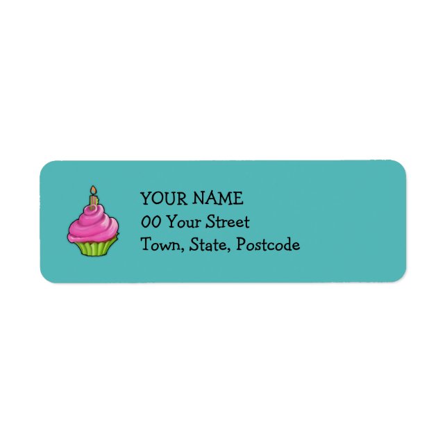 Aqua cupcake rose et vert (Devant)