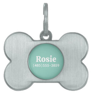 Aqua Custom Name and Phone Number Pet ID Tag