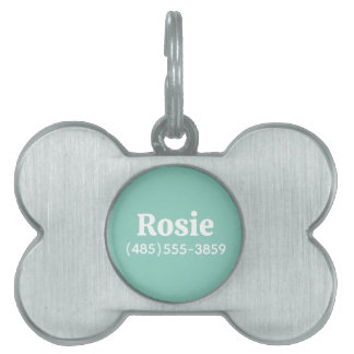 Aqua Custom Name and Phone Number Pet ID Tag