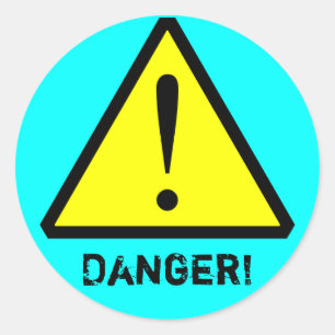 Aqua Customizable Warning Symbol Sticker