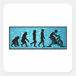 Aqua Cycling Swimming Pool Fitness Training Square Sticker