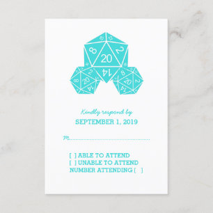 Aqua D20 Dice Response Card