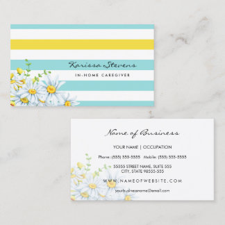 Aqua Daisy In-Home Caregiver Business Card