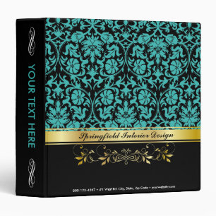 Aqua Damask Binder