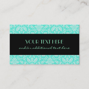 Aqua Damask Business Card