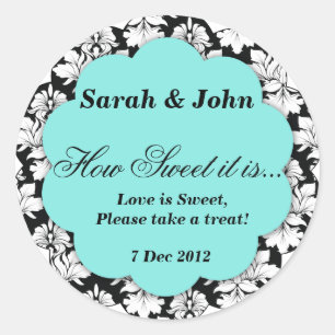 Aqua damask How Sweet it is Sticker