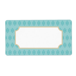 Aqua Damask Labels