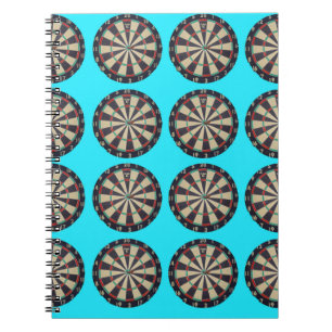 Aqua Dartboards Pattern, Notebook