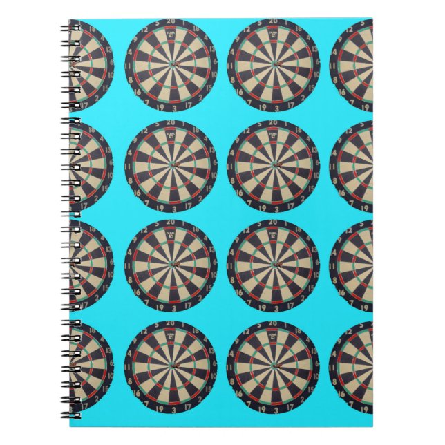 Aqua Dartboards Pattern, Notebook (Front)