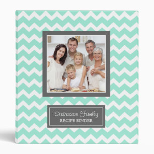 Aqua de Chevron de classeur de recette de famille
