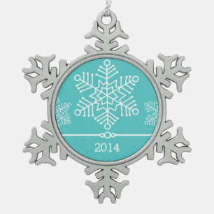 Aqua Delicate Snowflakes Holiday Ornament