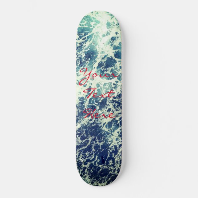 Aqua Design Personalized Custom Skateboard Deck (Front)