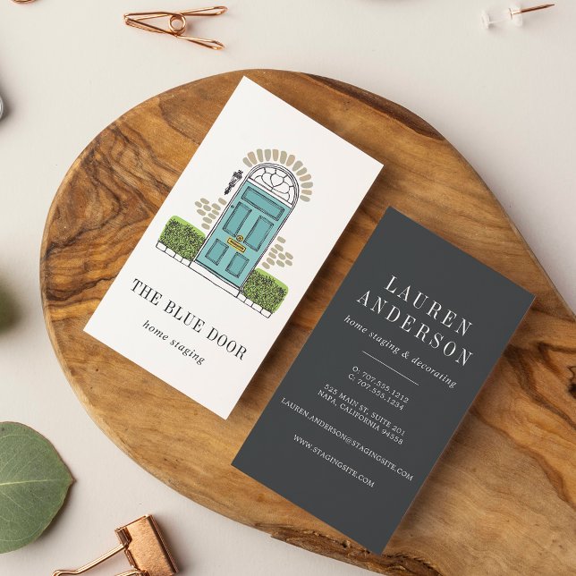 Aqua Door | Home Staging or Interior Design Business Card (Creator Uploaded)