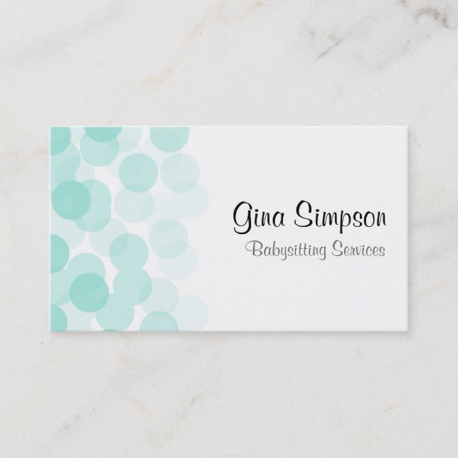Aqua Dot Personalized Business Cards (Front)