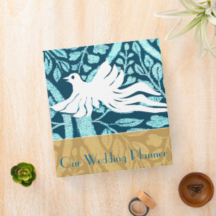 Aqua Dove Love Bird Wedding Planner Binder