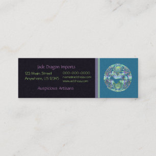 Aqua Dragon Medallion Mini Business Card