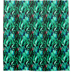 Aqua Dragonfly Shower Curtain