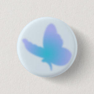 Aqua Dream Butterfly 1 Inch Round Button