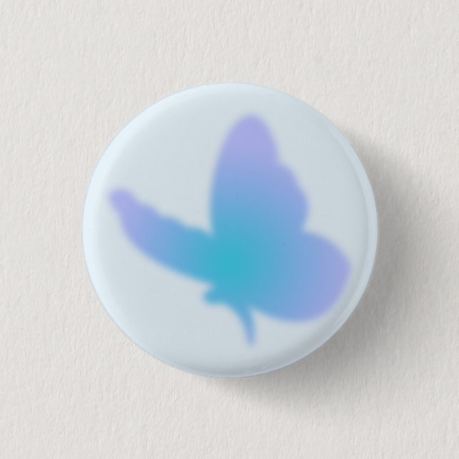 Aqua Dream Butterfly 1 Inch Round Button (Front)