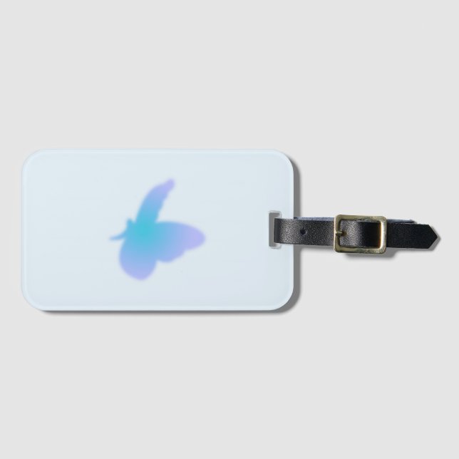 Aqua Dream Butterfly Luggage Tag (Front Horizontal)