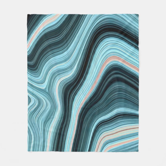 Aqua Drift Fleece Blanket (Front)