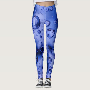 Aqua Droplet Dream Leggings - Water Bubble Blue