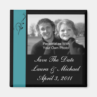 Aqua Elegance Wedding Magnets