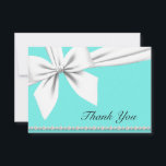 Aqua Elegant Tiffany Pearls Fancy Pearls Thank You Card<br><div class="desc">This Aqua Elegant Tiffany Pearls Fancy Pearls Thank You Card is the perfect stationery for every bougie soul. Use the products in this collection for your baby shower, birthday party, promotional event, sweet sixteen, anniversary, bridal shower, breakfast at an elegant restaurant or any milestone party with a luxury aesthetic. Teal...</div>