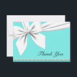 Aqua Elegant Tiffany Pearls Fancy Pearls Thank You Card<br><div class="desc">This Aqua Elegant Tiffany Pearls Fancy Pearls Thank You Card is the perfect stationery for every bougie soul. Use the products in this collection for your baby shower, birthday party, promotional event, sweet sixteen, anniversary, bridal shower, breakfast at an elegant restaurant or any milestone party with a luxury aesthetic. Teal...</div>