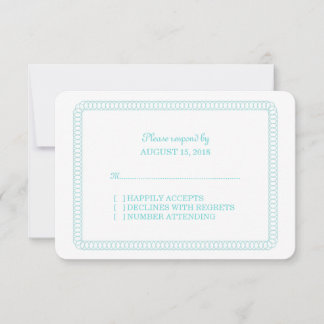 Aqua Encircled Rounded Response Card