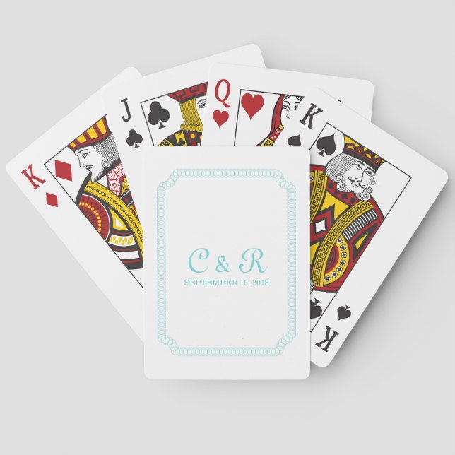 Aqua Encircled Ticket Playing Cards (Back)