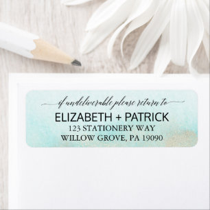 Aqua et Gold Watercolor Beach Wedding