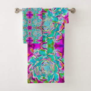 Aqua et Magenta Succulent Rosette