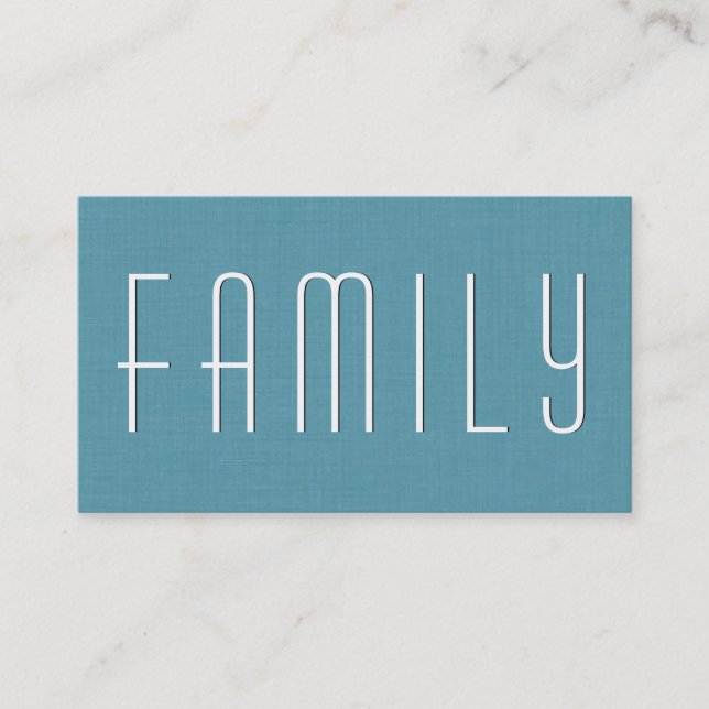 Aqua FAMILY COUNSELOR Simple Style V39 Business Card (Front)