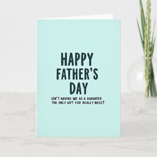 Aqua Fathers Day Message Card
