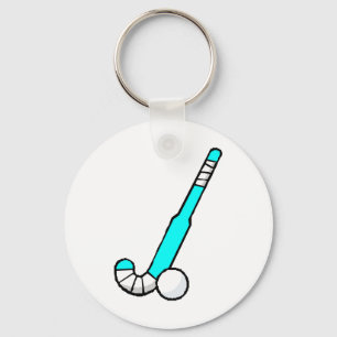 Aqua Field Hockey Stick Keychain