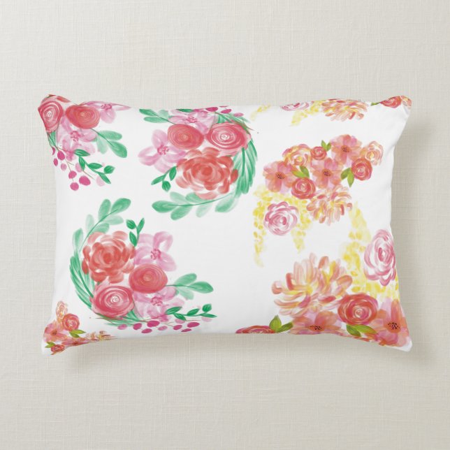 Aqua fleur accent pillow (Front)