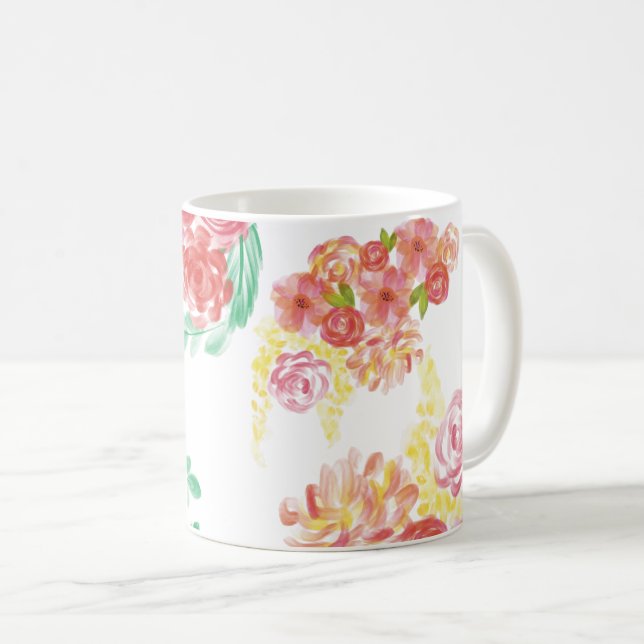 Aqua fleur coffee mug (Front Right)