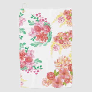 Aqua fleur golf towel